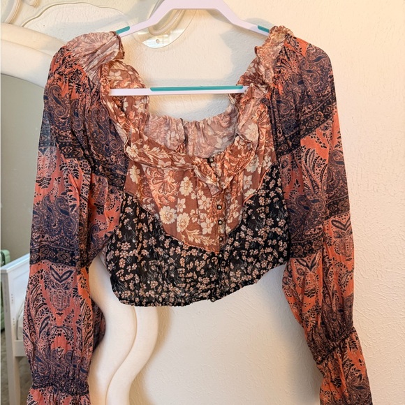 Free People Tops - Free People Multicolor Floral Blouse